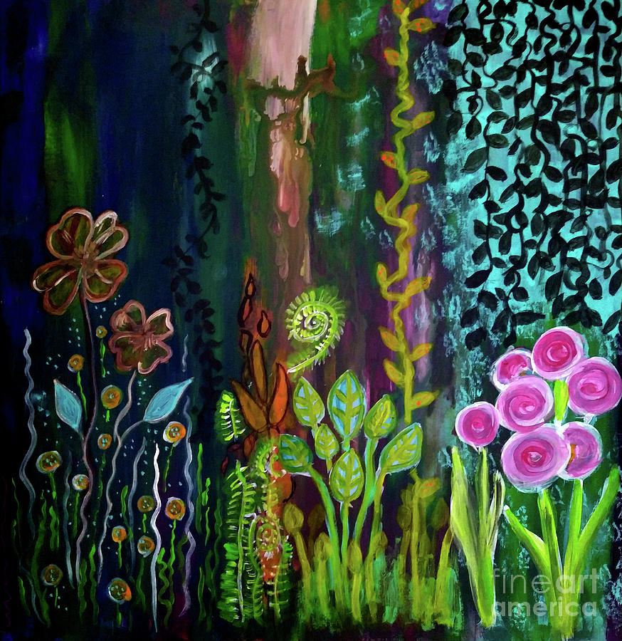Walk in the Woods Painting by Mimulux Patricia No
