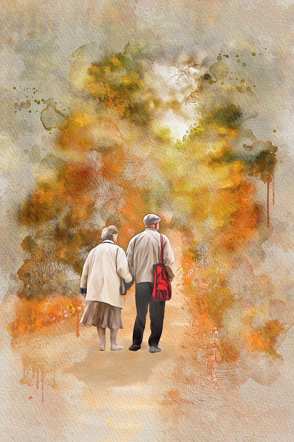 Walk into Autumn Digital Art by Mary Timman