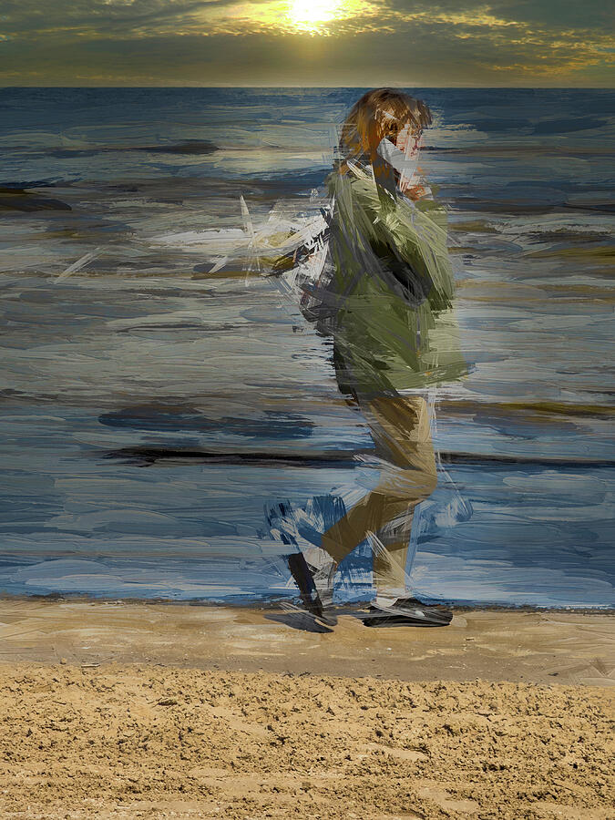 Walk On The Beach / POP ART Mixed Media by Aleksandrs Drozdovs