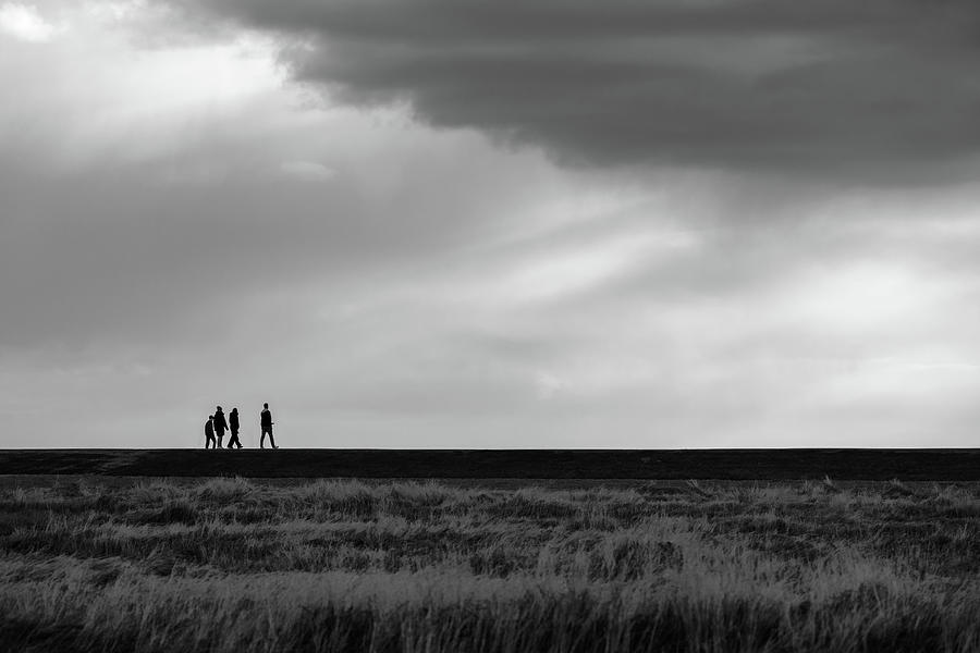 Walk outside the dike on the Wadden Sea Photograph by Anges Van der Logt