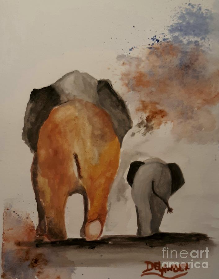Animal Painting - Walk this way by Mary DeLawder