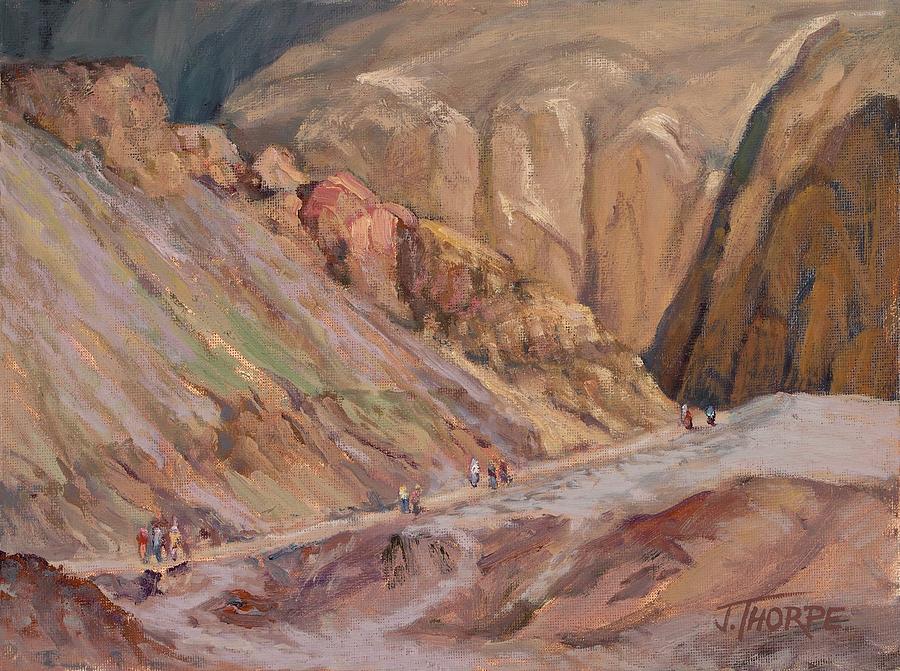 Walk to the Natural Bridge, Death Valley Painting by Jane Thorpe