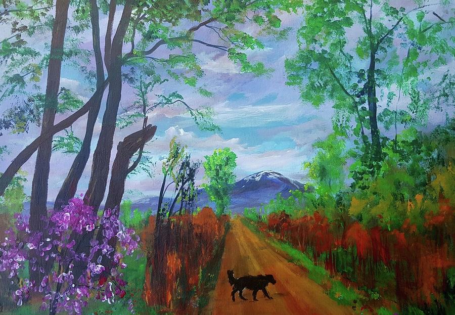 Walk with Lucky          38.20 Painting by Cheryl Nancy Ann Gordon