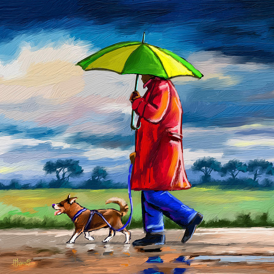 Walking a Friend Painting by Anthony Mwangi
