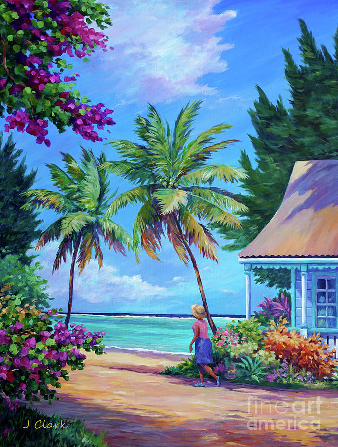 Cayman Painting - Walking Home from Church by John Clark