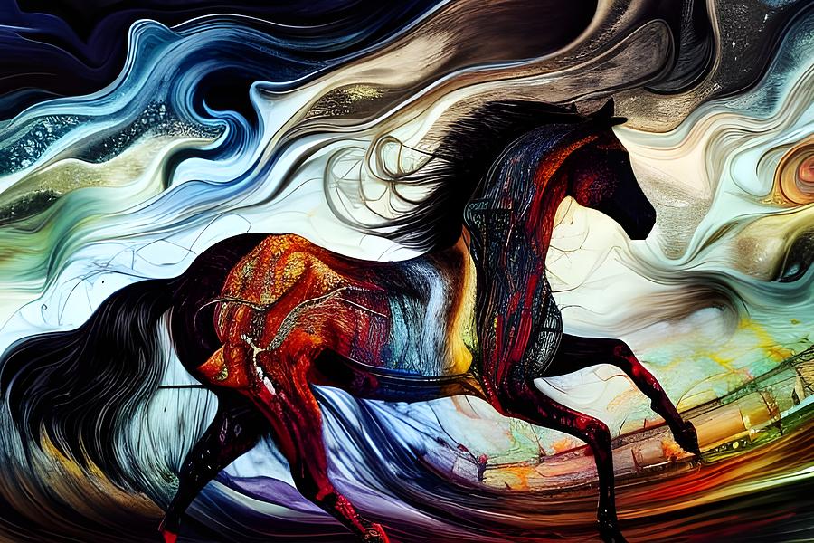 Walking Horse Digital Art by Beverly Read