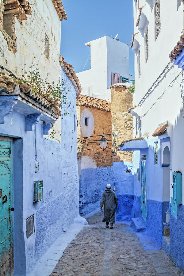 Walking in Chefchaouen, Morocco Photograph by Lindley Johnson