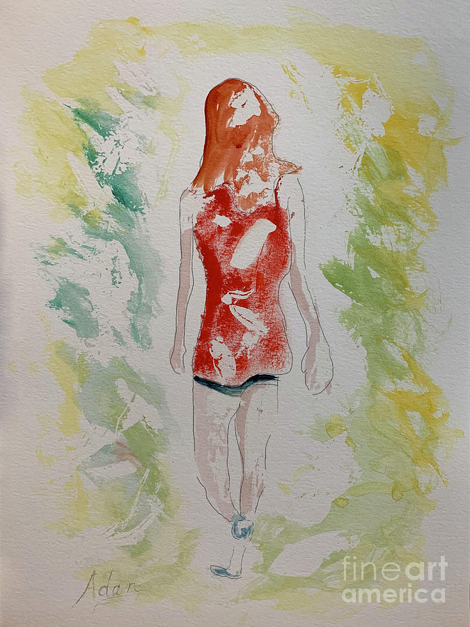 Walking in Dappled Light Study 1 Painting by Felipe Adan Lerma