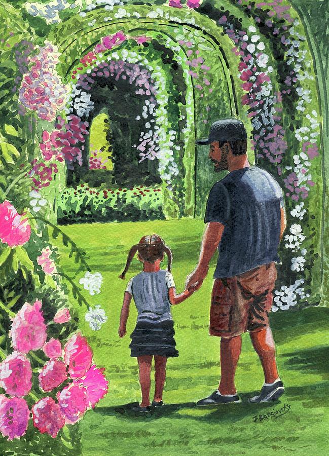 Walking in Elizabeth Park Painting by Jeff Blazejovsky