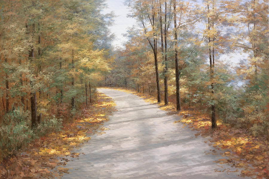 Walking In Fall Painting by Diane Romanello