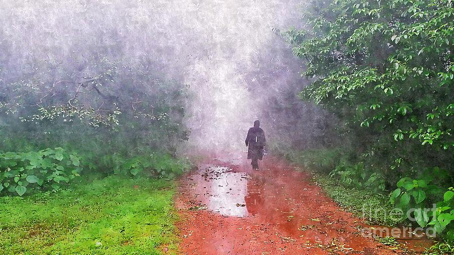 Walking in rains Photograph by Kiran Joshi