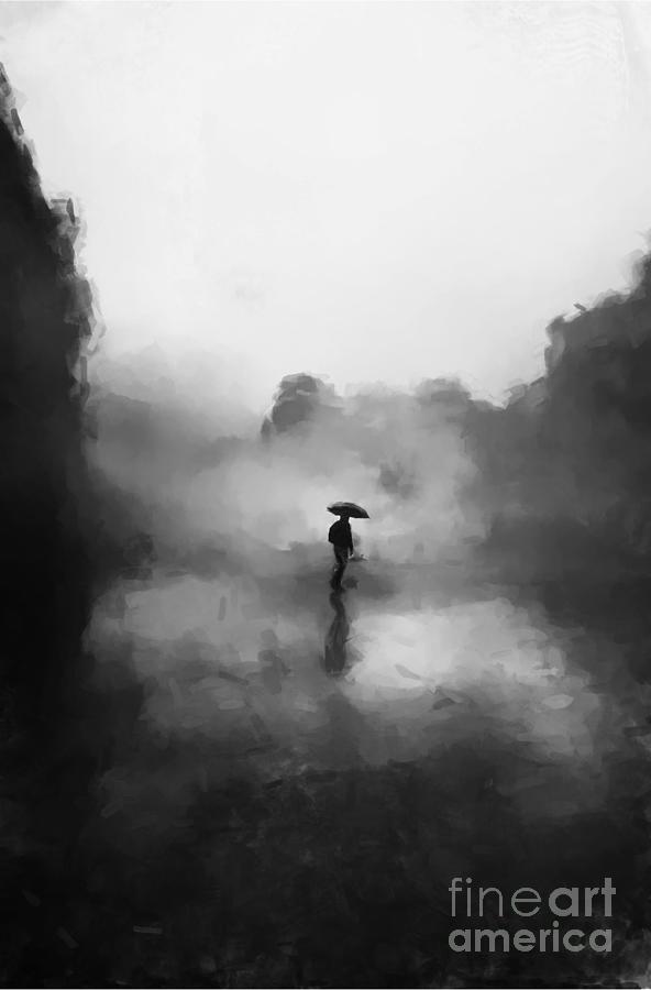 Walking in the Fog Painting by Gary Arnold