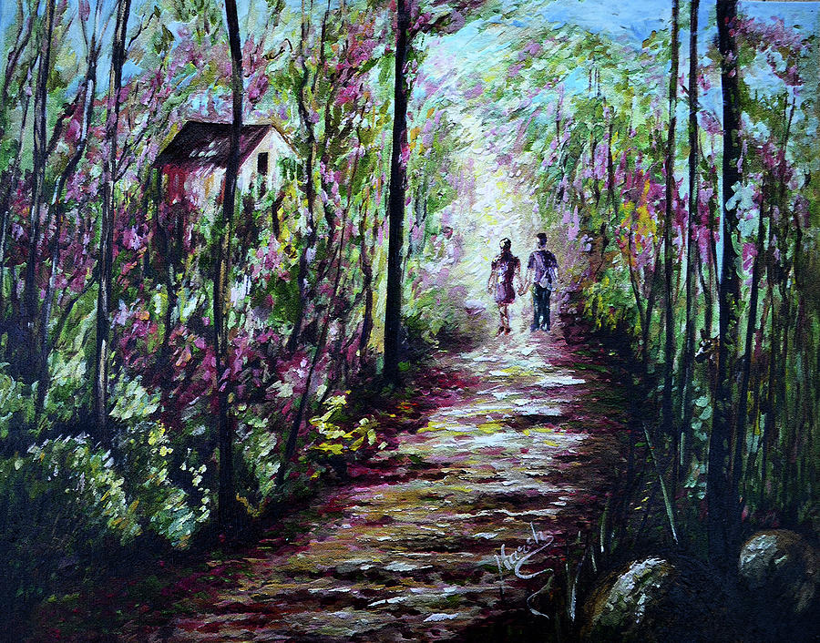 Claude Monet Painting - Walking in the Light by Harsh Malik