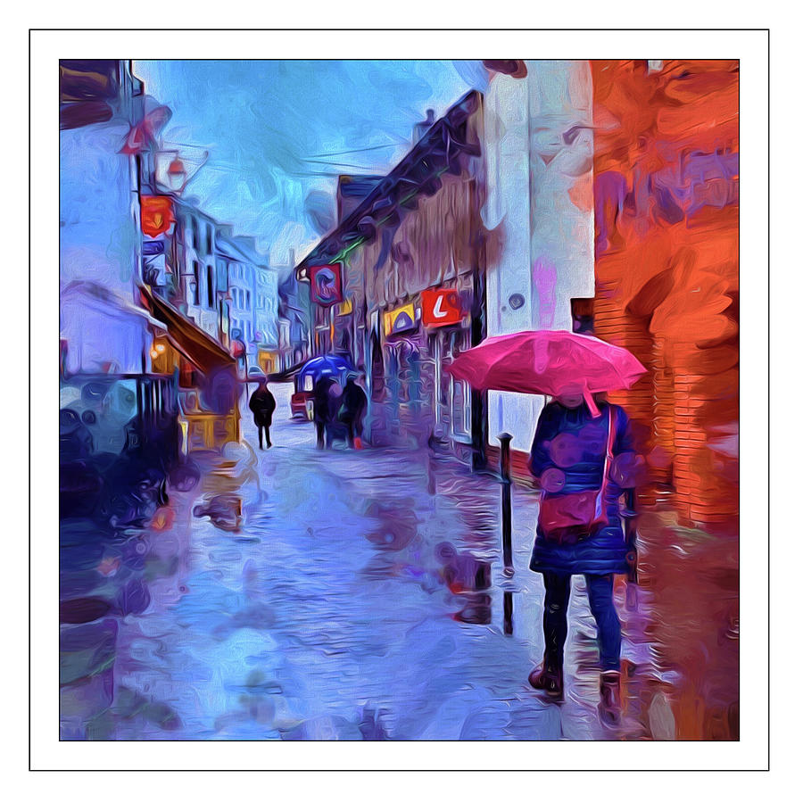 Walking in the Rain In Galway Photograph by Peggy Dietz