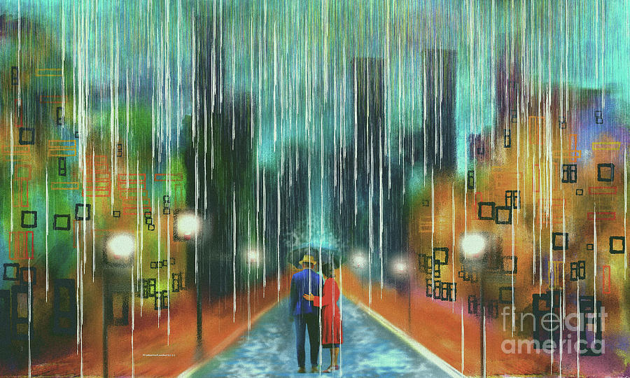 Walking in the rain with you Digital Art by Michelle Ressler