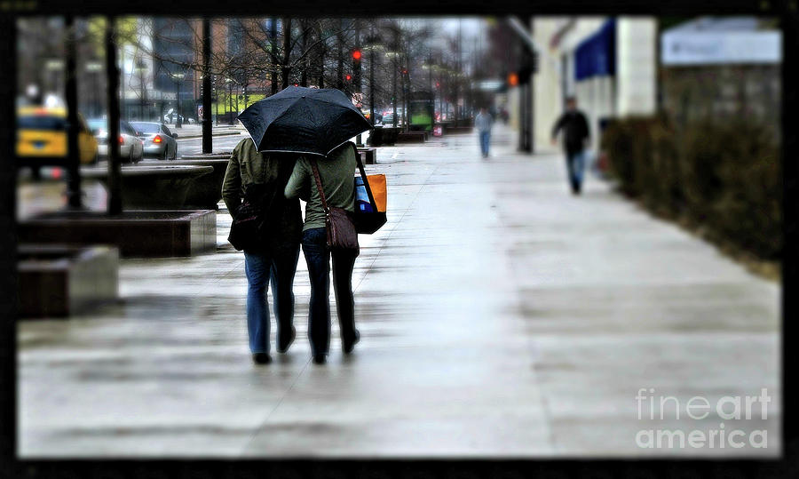 Walking In The Raindrops - City Of Chicago Photograph