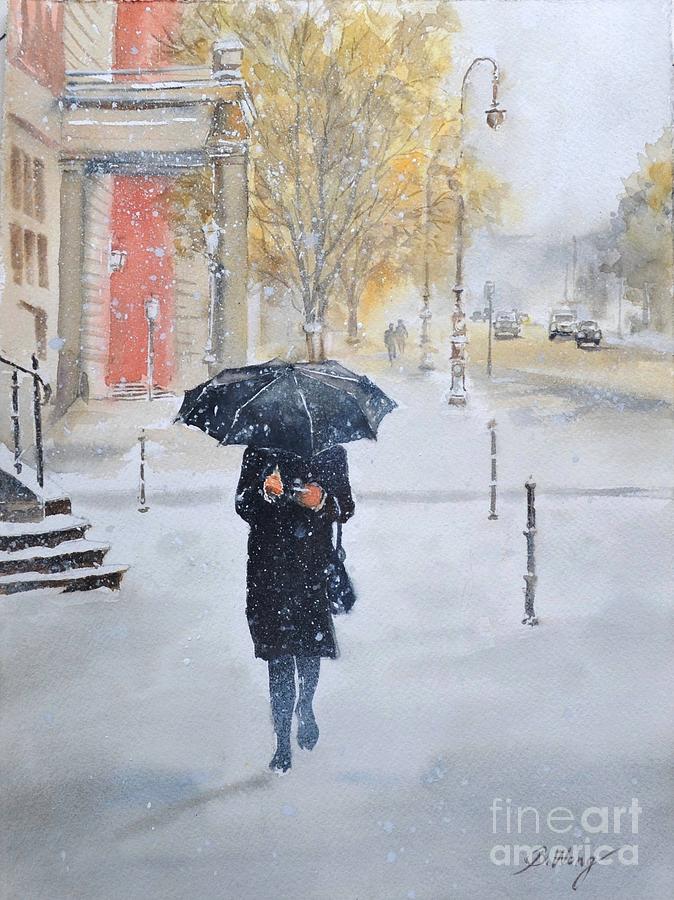 Walking in the snow Painting by Betty M M Wong