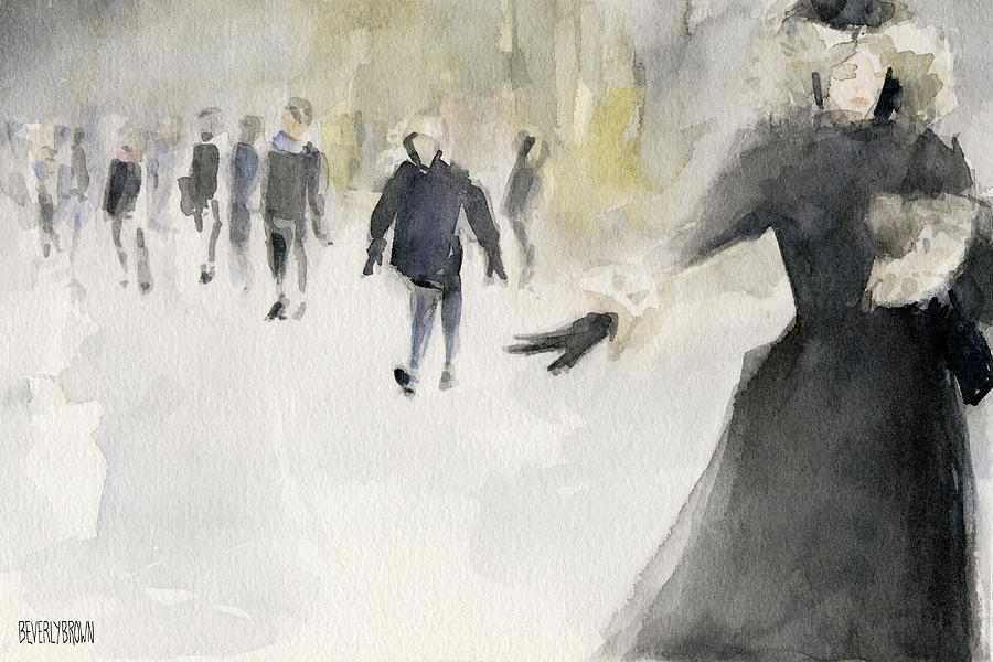 Walking in the Snow Painting by Beverly Brown