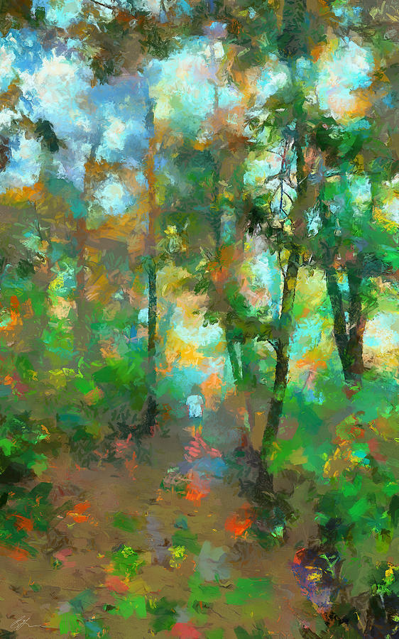 Walking in The woods Painting by Scott Gaspar