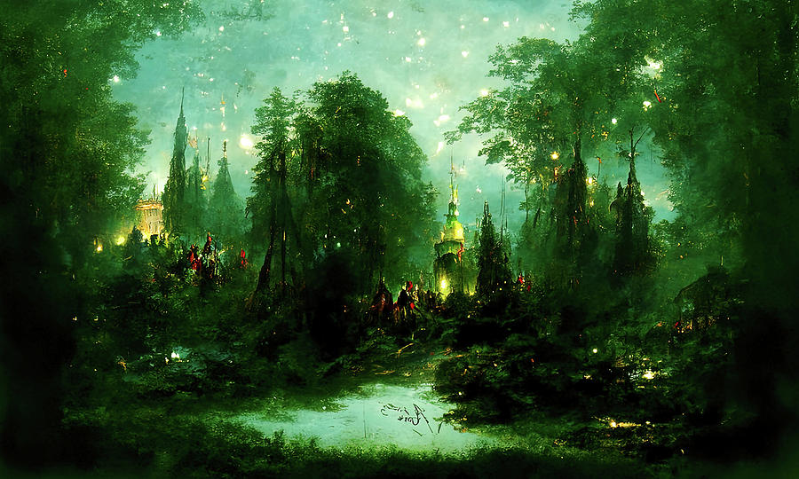 Walking into the forest of Elves, 08 Painting by AM FineArtPrints