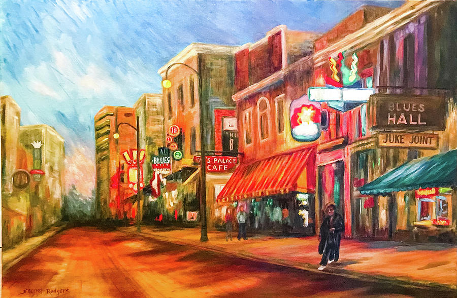 Walking on Beale Painting by Sherrell Rodgers