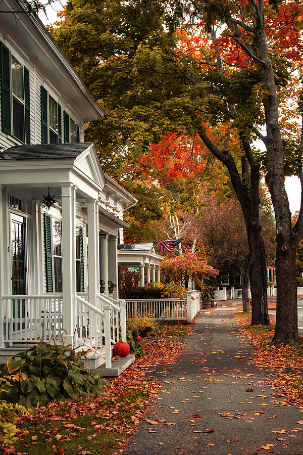Walking on the Sidewalk along Woodstock Common Photograph by Jeff Folger Walking on the Sidewalk along Woodstock Common Photograph by Jeff Folger