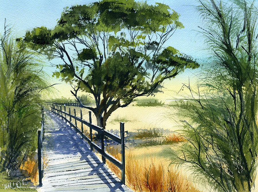 Walking Path in Troia Portugal Painting by Dora Hathazi Mendes