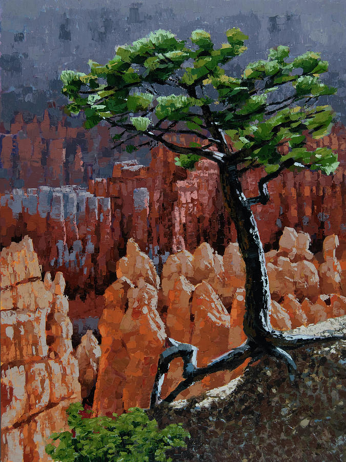 Walking Pine Bryce Canyon Painting by Stephen Bartholomew
