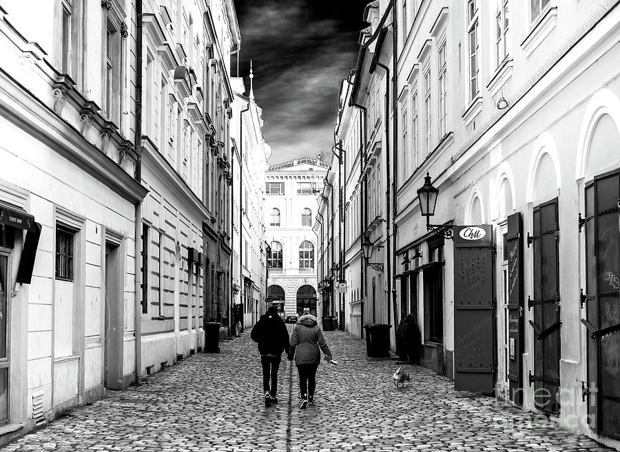 Walking the Dog in Prague Czech Republic Photograph by John Rizzuto