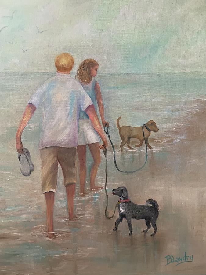 Walking the Dogs Painting by Barbara Landry