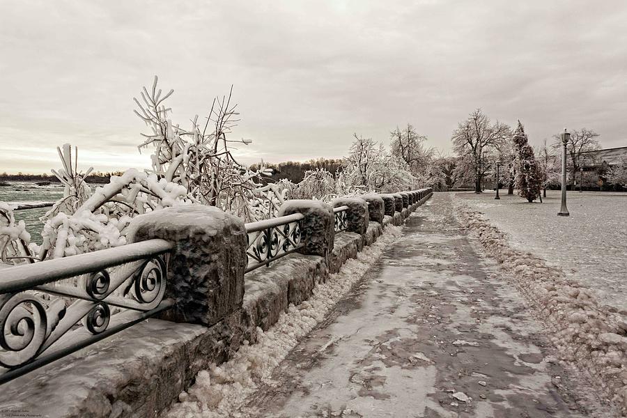Walking The Frozen Niagara Pathway - 3 Photograph by Hany J