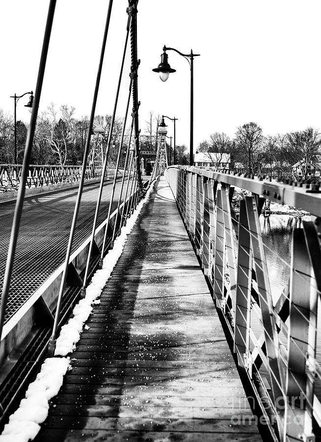 Walking the Riegelsville Bridge in Bucks County Photograph by John Rizzuto