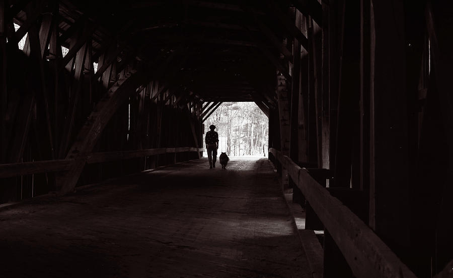 Walking Through the Covered Bridge Photograph by Wayne King