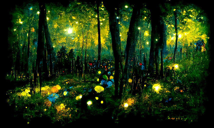 Fairy Painting - Walking through the fairy forest, 01 by AM FineArtPrints