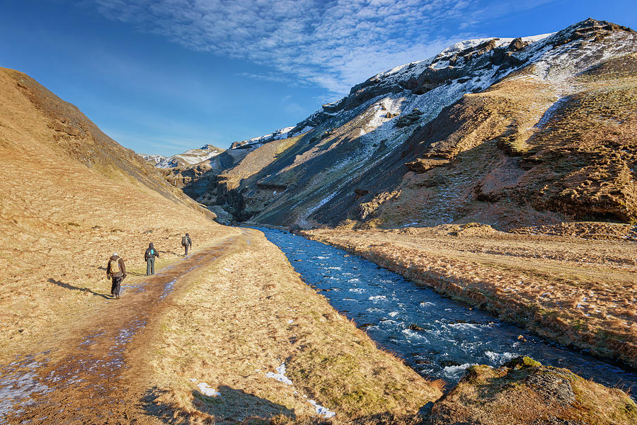 Walking To Kvernufoss Waterfall Iceland Photograph by Joan Carroll