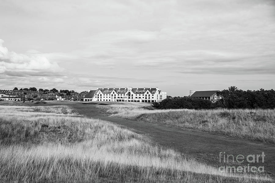 Golf Photograph - Walking Towards the 16 Green - Carnoustie BW by Scott Pellegrin