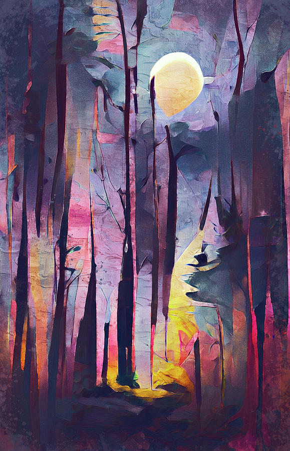 Walking under the Moonlight, 03 Painting by AM FineArtPrints