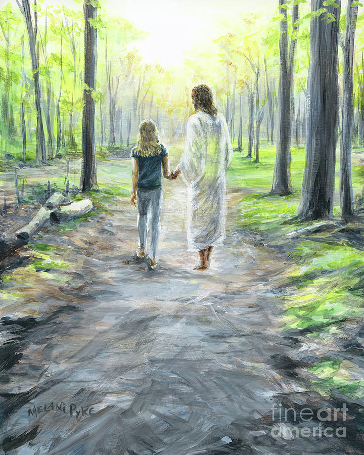 Spring Painting - Walking with Jesus by Melani Pyke