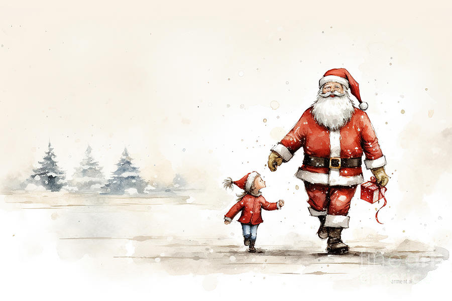 Walking with Santa Digital Art by David Arment