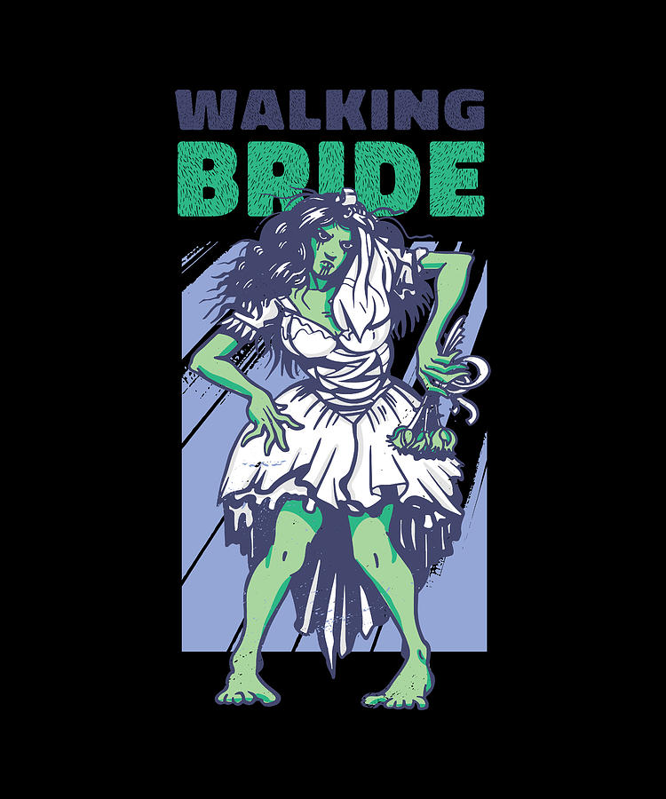 female zombie walking