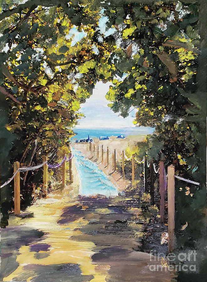 Walkway to the Beach Painting by Donna Walsh