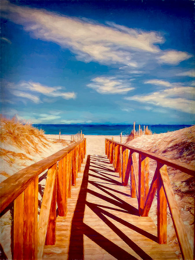 Walkway To The Beach Digital Art by Steven Parker