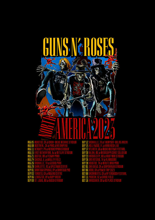 Wall Art Guns N Roses North America Dates 2023 Pa33 Digital Art by ...