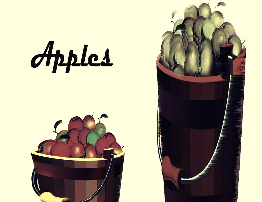 	Wall Art With Apples 11  	 Digital Art by Miss Pet Sitter