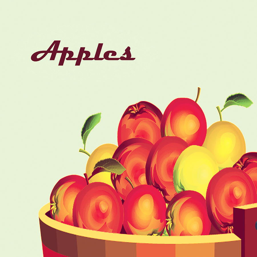 Wall Art With Apples 6 Digital Art by Miss Pet Sitter