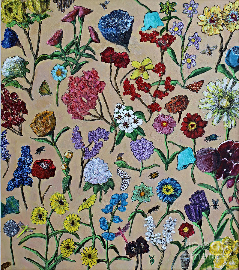 Wall Flowers Painting by Richard Wandell