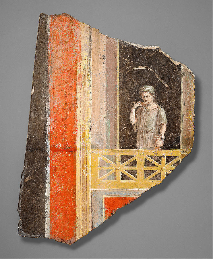 Wall Fragment with a Woman on a Balcony Photograph by Paul Fearn