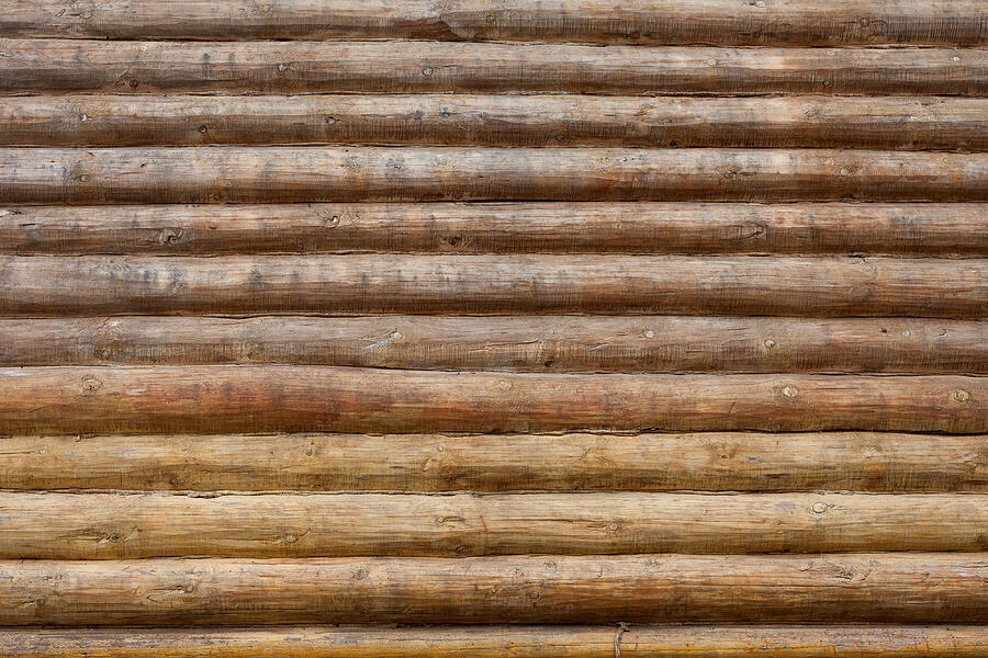 Wall Of Log Background Photograph by Zadveri