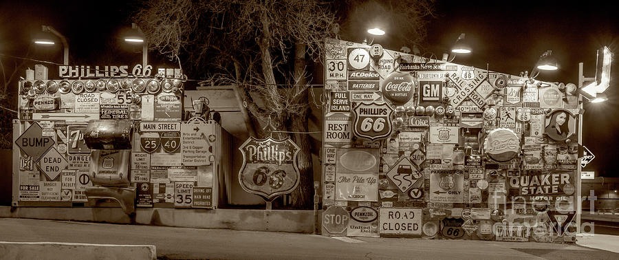 Wall of Signs in Sepia  Photograph by Imagery by Charly