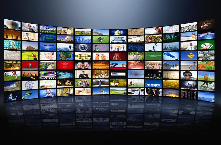 Wall of television screens Photograph by Jacobs Stock Photography Ltd